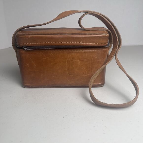 Vintage Brown Belding California Saddle Leather Case Zip Around Small Bag 7x5x2" - Picture 2 of 16